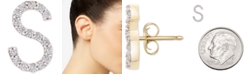 Wrapped Diamond Initial S Single Stud Earring (1/20 ct. t.w.) in 14k Gold, Created for Macy's